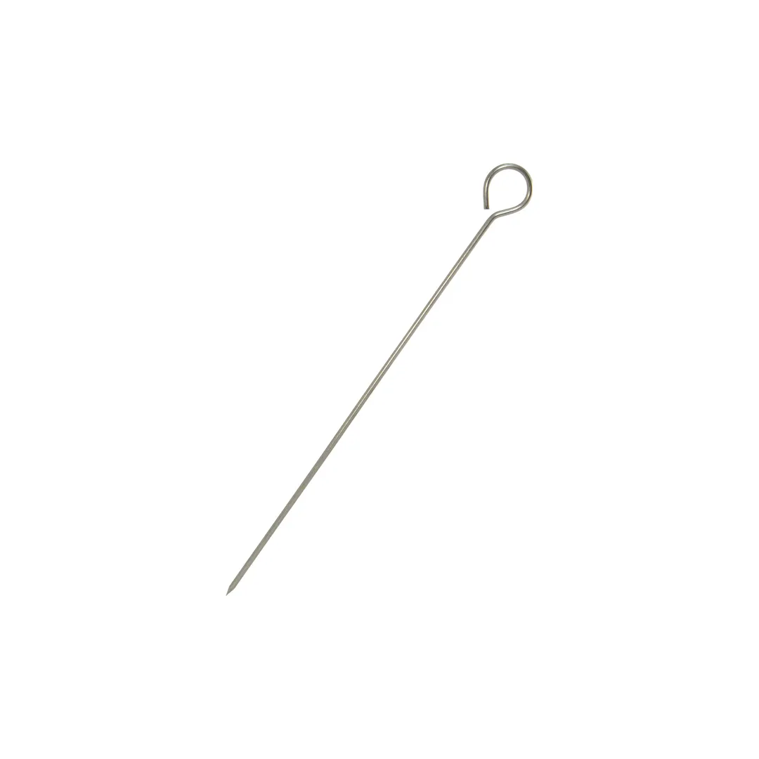 CAC China SKSR-8 Stainless Steel Skewer, 8" Round Looped Handle, Pointed End - 1 Dozen