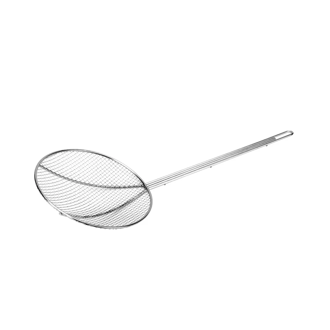 CAC China SKWR-7 Wire Skimmer, 7" Diameter Round Bowl, Coarse Mesh, Nickel-Plated Finish