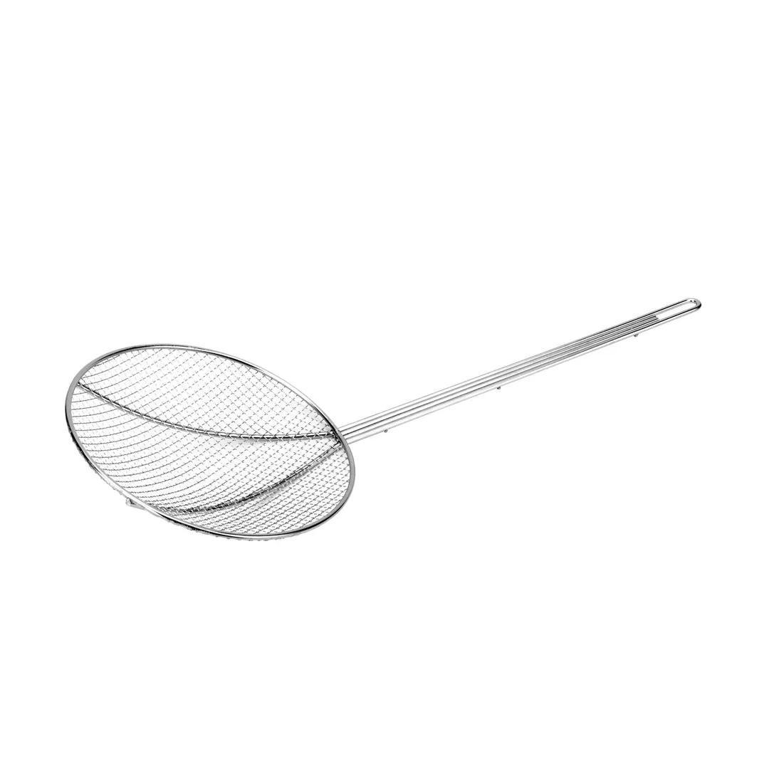 CAC China SKWR-8 Wire Skimmer, 8" Dia., Round Coarse Mesh, Nickel-Plated Kitchen Utensil