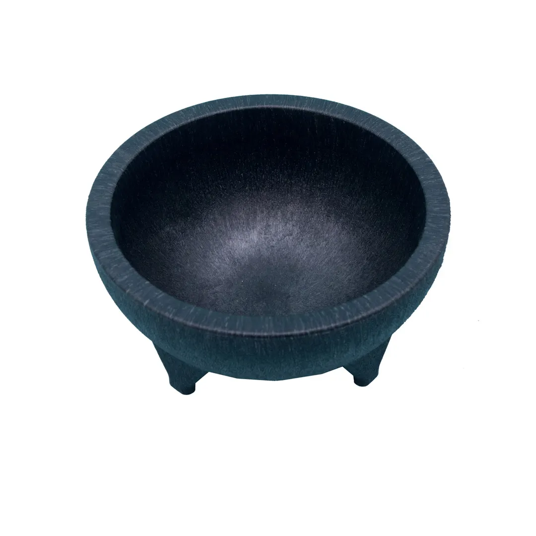 CAC China SLDB-56 Molcajete Salsa Bowl, 56 oz Round Stackable Plastic Black, BPA‑Free, NSF Certified