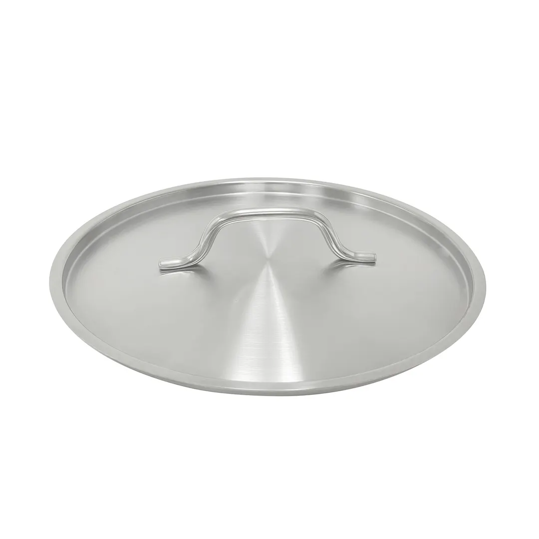CAC China SLID-40S Stainless Steel Lid, Round, Flat Style, for 40 qt Stock Pot, 20 qt Brazier
