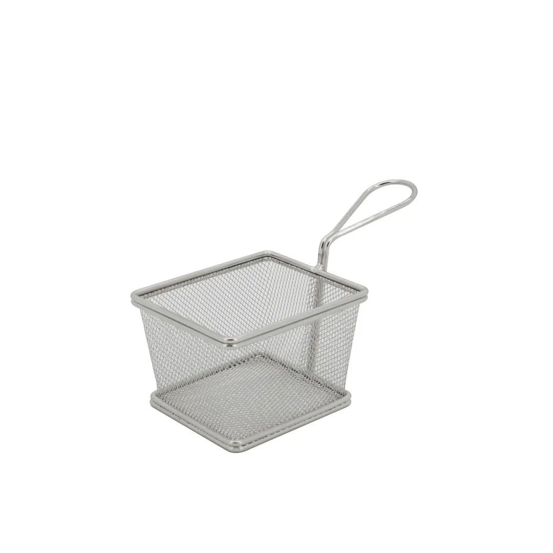 CAC China SMFB-2 Mini Serving Fry Basket, Square Shape, Stainless Steel Construction