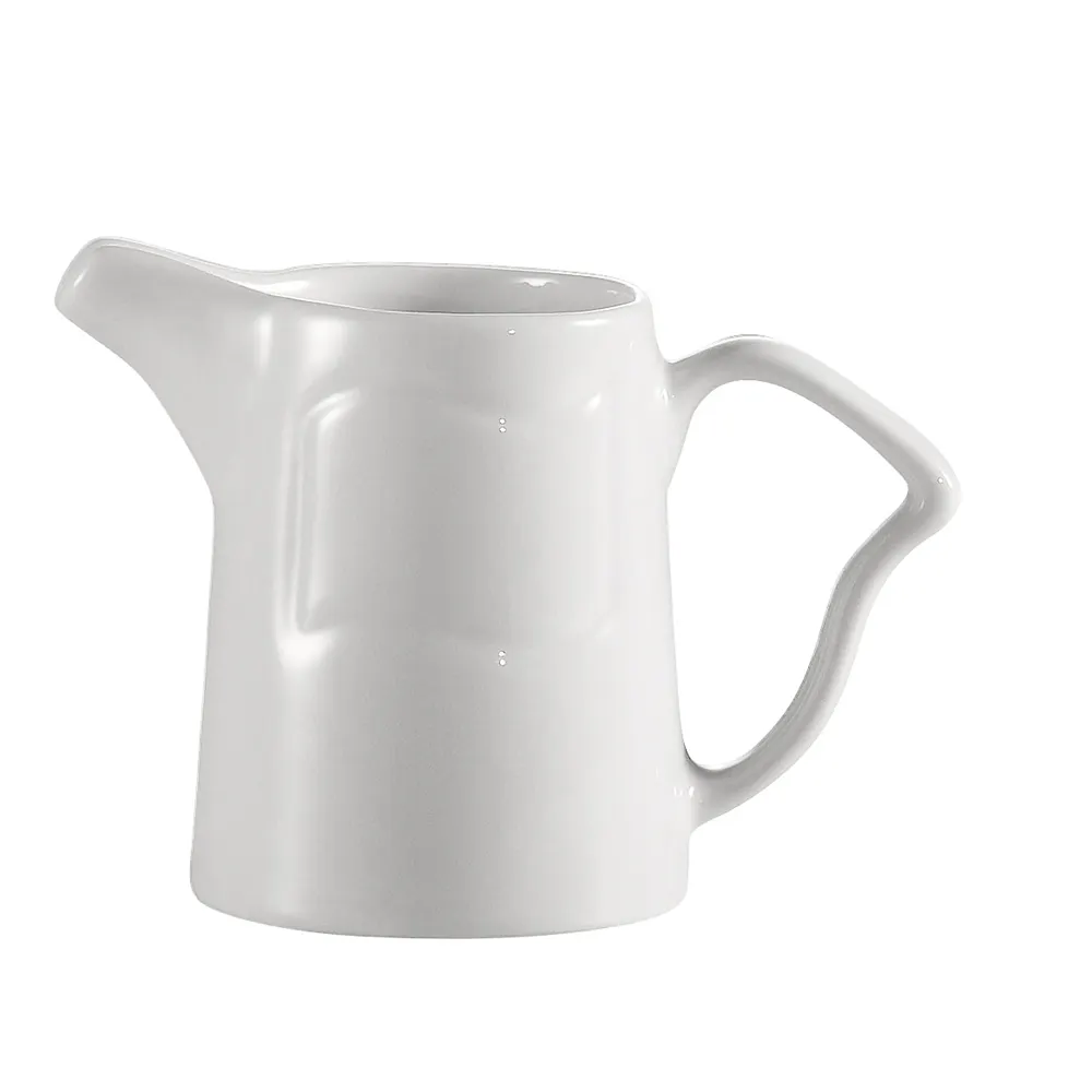 CAC China SOH-PC - Soho Creamer Pitcher, 6 oz, 3½" L x 2⅜" W x 3½" H, White with Handle - 1 Dozen