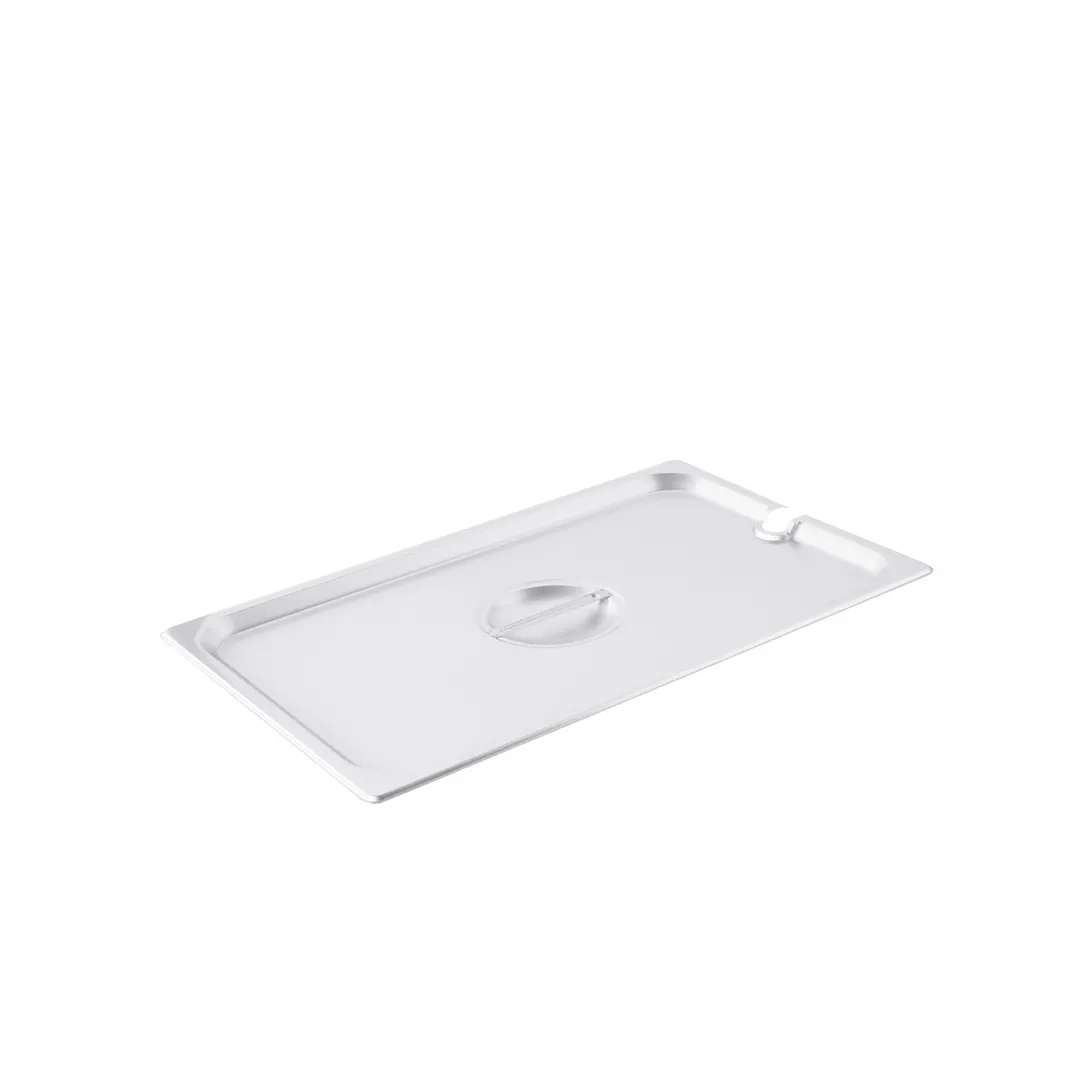 CAC China SPCN-F Stainless Steel Steam Table Pan Cover, 1/1 Size, Flat with Handle, 304 SS, NSF