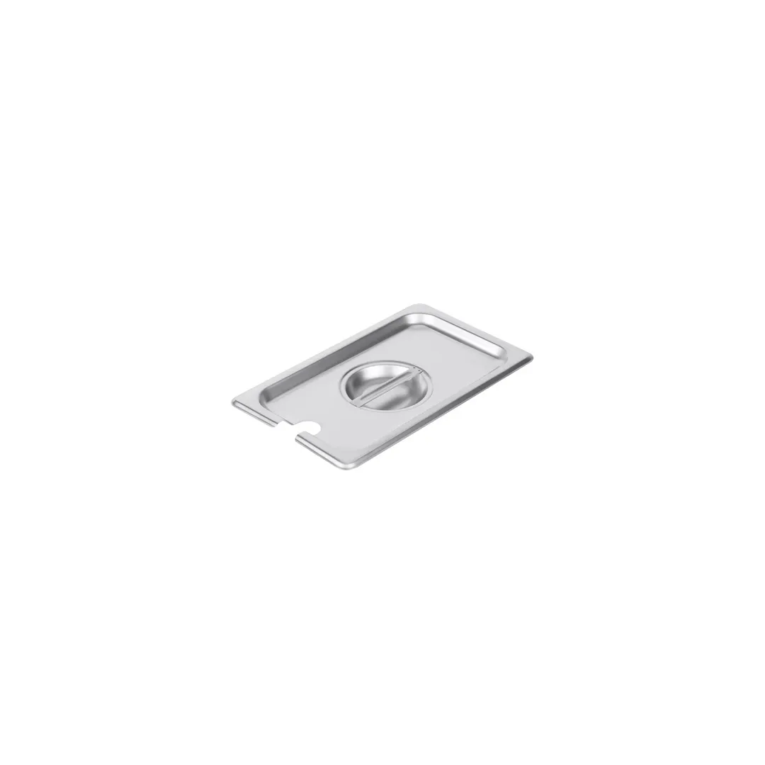 CAC China SPCN-Q Stainless Steel Steam Table Pan Cover, 1/4-Size, Flat, With Handle, 304 Stainless Steel, NSF