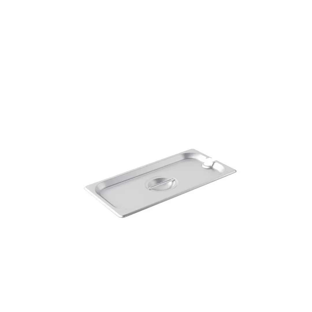 CAC China SPCN-T Steam Table Pan Cover, 1/3-Size Flat with Handle, 304 SS, NSF Certified - 1/Case