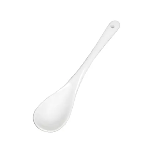 CAC China SPN-6 - Porcelain Soup Spoon, 6" Length, Super White, Dishwasher Safe - 1 Dozen