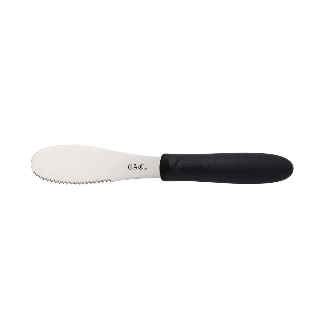 CAC China SPSP-4BK Spreader, 3-7/8", Stainless Steel, Serrated Plastic Handle, Black