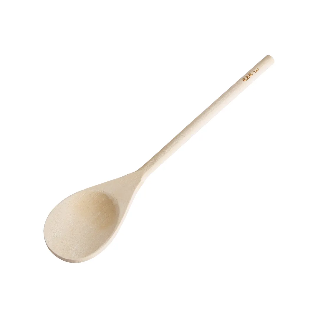 CAC China SPWD-14 Wooden Spoon, 14" Long, 1/2" Dia. Handle, Non-Scratch - 1 Dozen