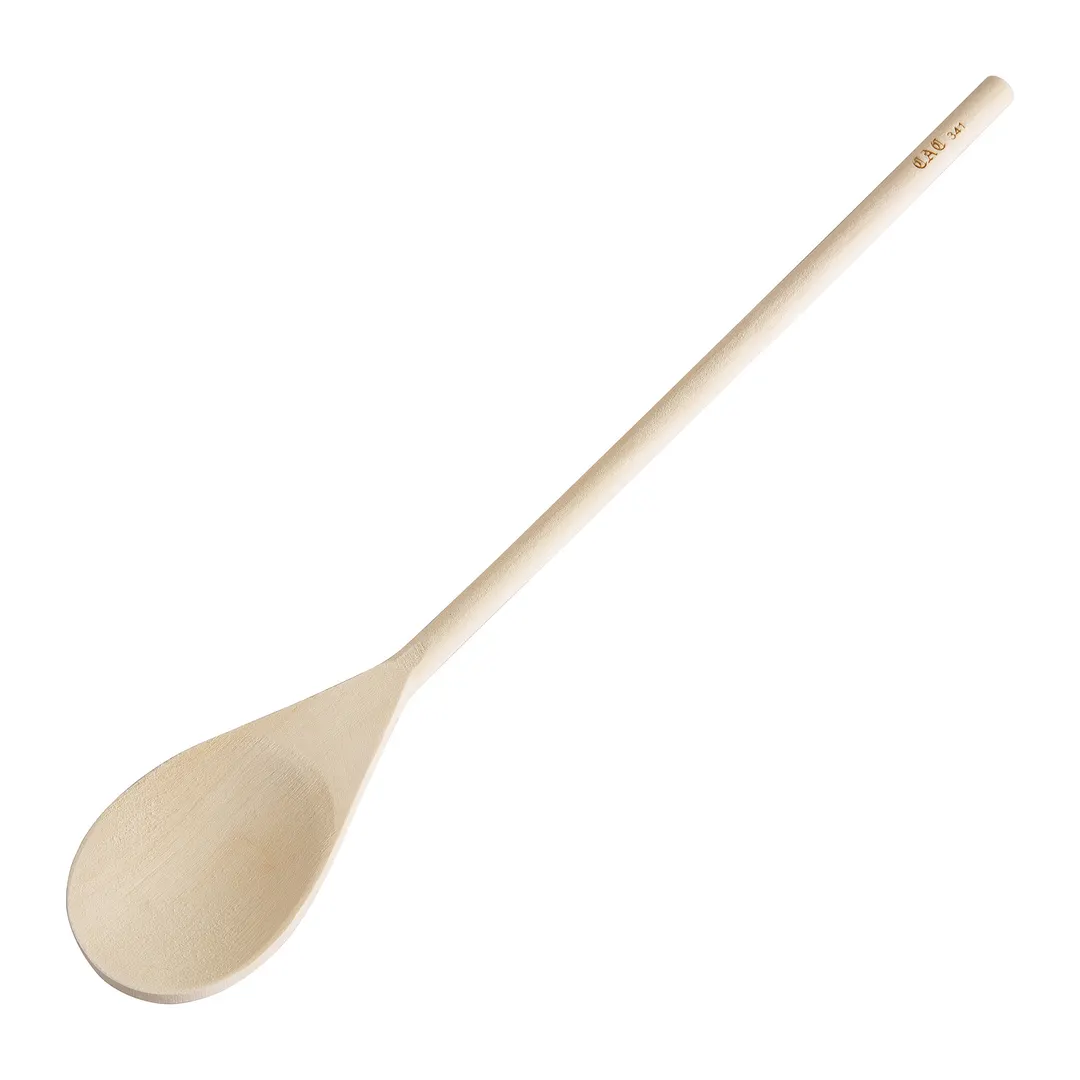 CAC China SPWD-18 Wooden Spoon, 18" Long, 1/2" Handle, Non‑Scratch, Individually Packed - 1 Dozen