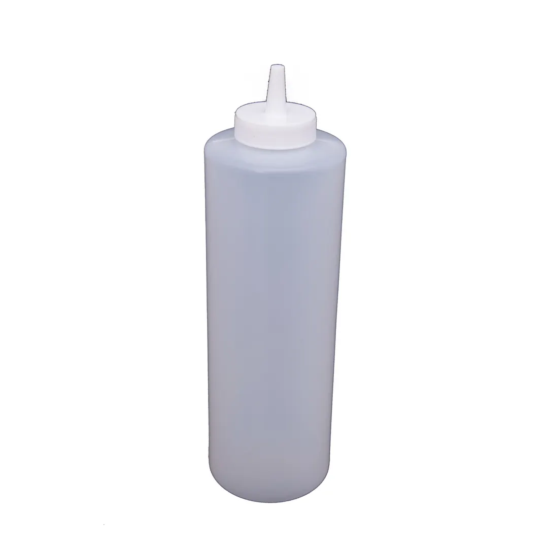 CAC China SQBT-24C - 24 oz Squeeze Bottle, White Leak‑Proof Cap, Single Tip, BPA‑Free - 6/Pack