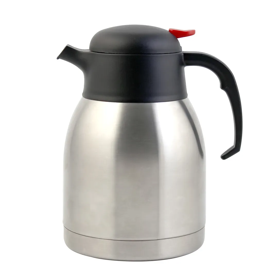 CAC China SSCF-15 Double‑Walled Carafe, 1.5 L Stainless Steel, 12‑Hour Heat Retention, Lever – 1/Each