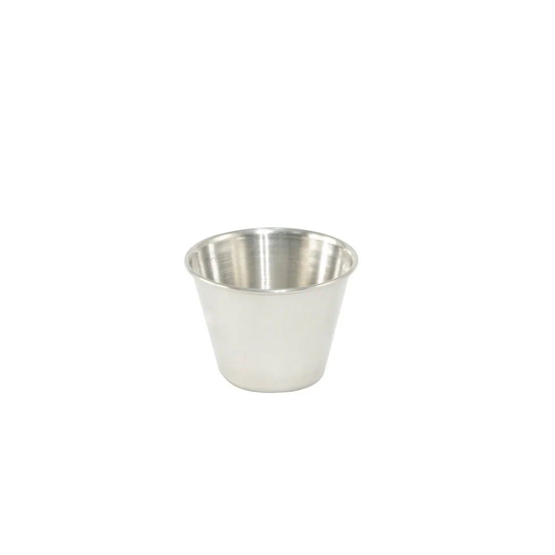 CAC China SSCP-25 - 2 oz Stainless Steel Sauce Cup Ramekin, 2.5 oz Capacity - 1 Dozen