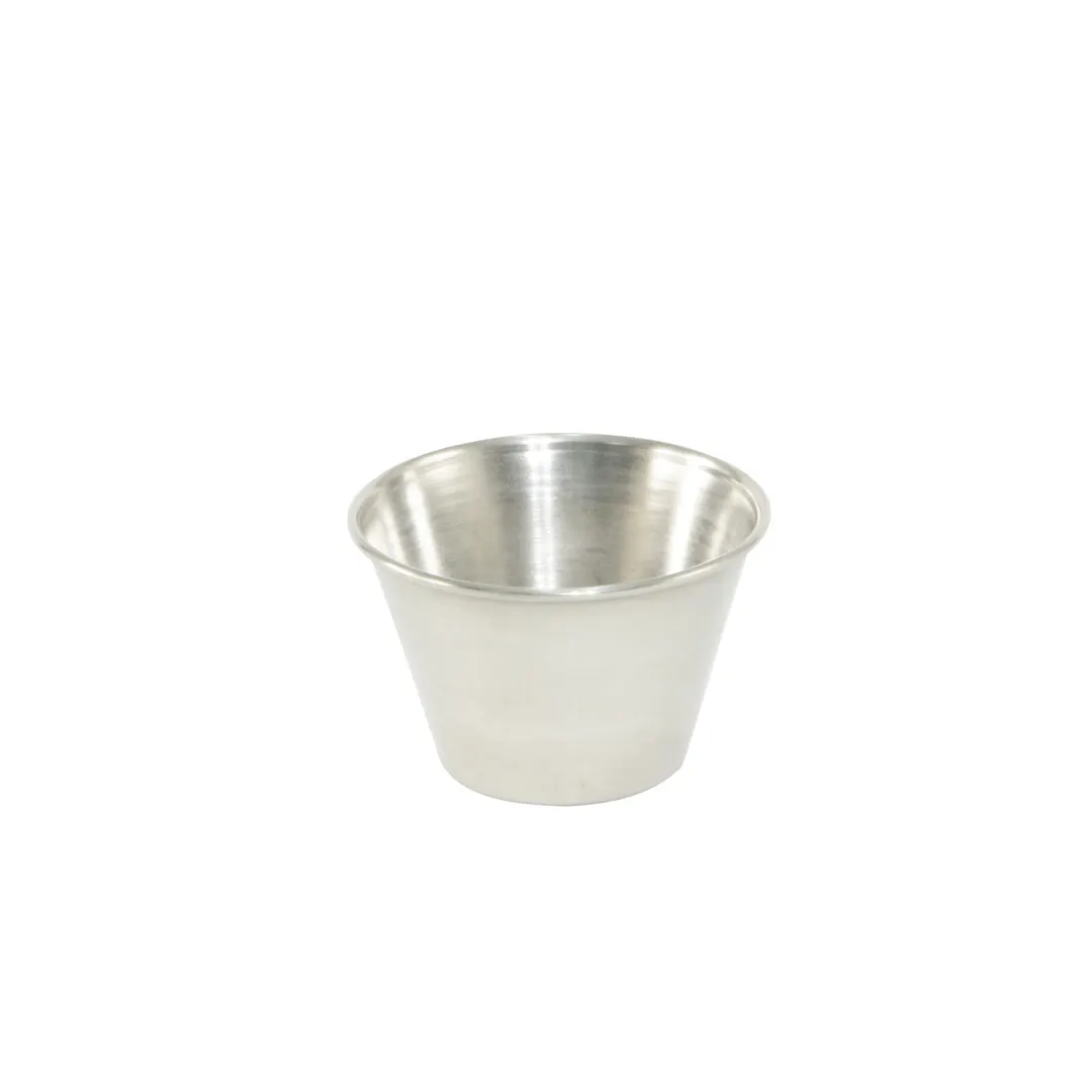 CAC China SSCP-40 Stainless Steel Ramekin Sauce Cup, 4 oz Capacity, Kitchen Accessory - 1 Dozen