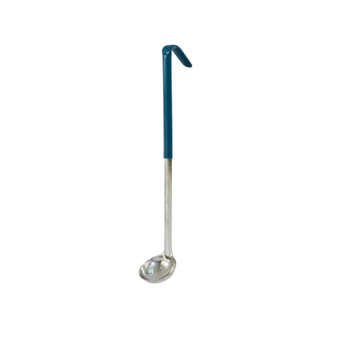 CAC China SSLD-05GN Ladle, 0.5 oz., 11-3/8"L, One-Piece, Green Handle, Stainless Steel