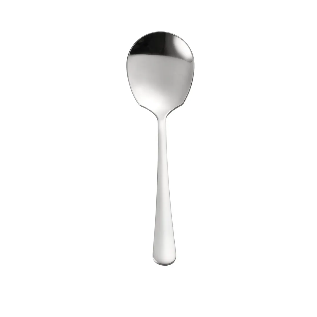 CAC China SSLS-8 Solid Serving Spoon, 8-1/2", Stainless Steel, Mirror Finish - 1 Dozen