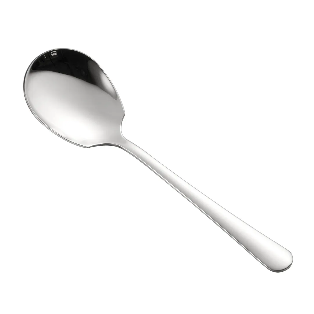 CAC China SSLS-8 Solid Serving Spoon, 8-1/2", Stainless Steel, Mirror Finish - 1 Dozen