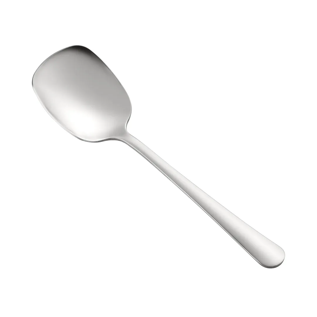 CAC China SSLS-8F Solid Serving Spoon, 8-1/2", Heavy-Weight, Stainless Steel, Mirror Finish - 1 Dozen