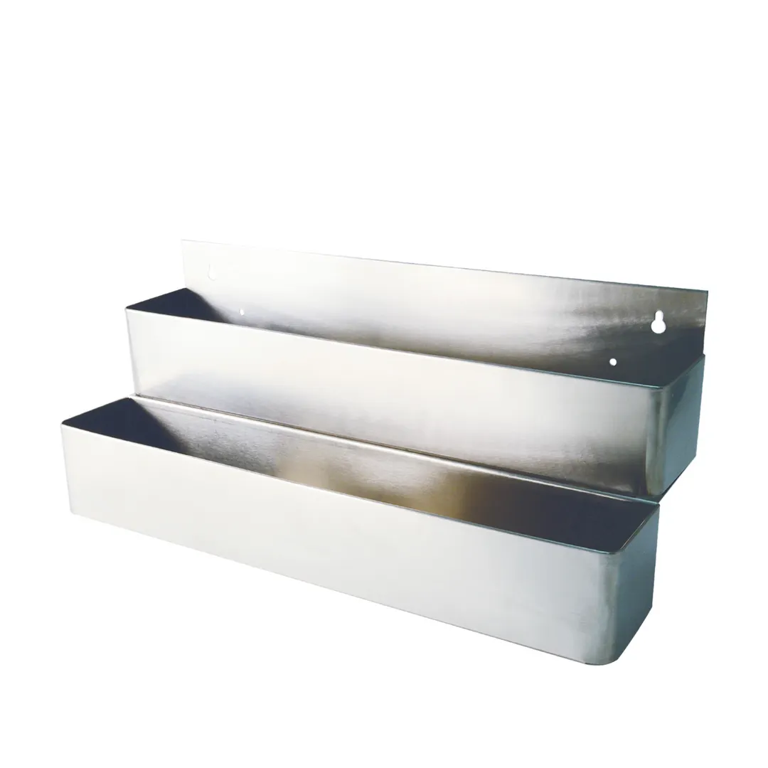 CAC China SSRH-42D Speed Rail, 42" 2‑Tier Heavy‑Duty Stainless Steel, Double Style, Keyhole Mounting