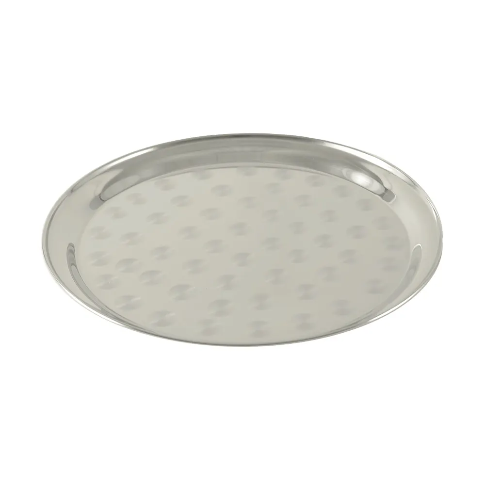 CAC China SSST-15 Round Stainless Steel Serving Tray, 15" Diameter, Elegant Kitchen Display