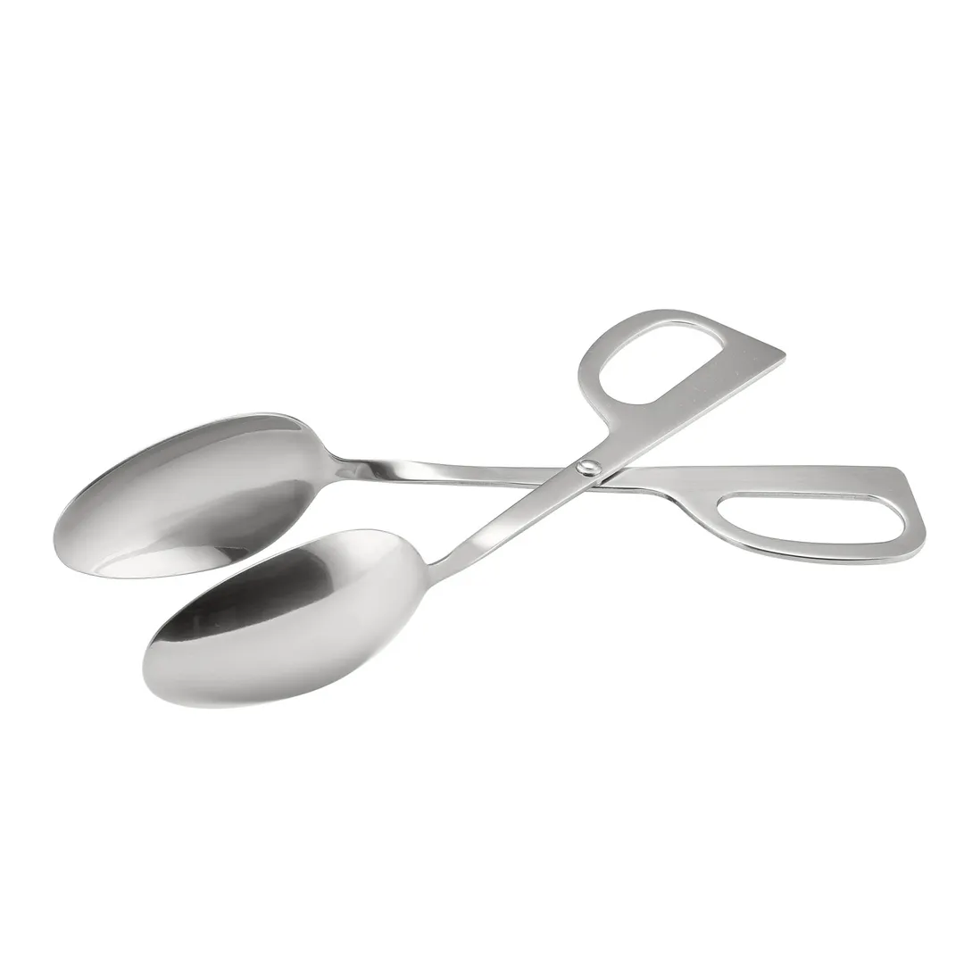 CAC China STG2-10D Scissor Tongs, 10" Double Spoon, 18/8 Stainless Steel