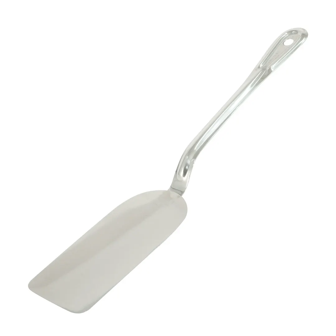 CAC China STNR-14S - 14"L Stainless Steel Solid Turner, Full-Length Handle, Premium Kitchen Utensil
