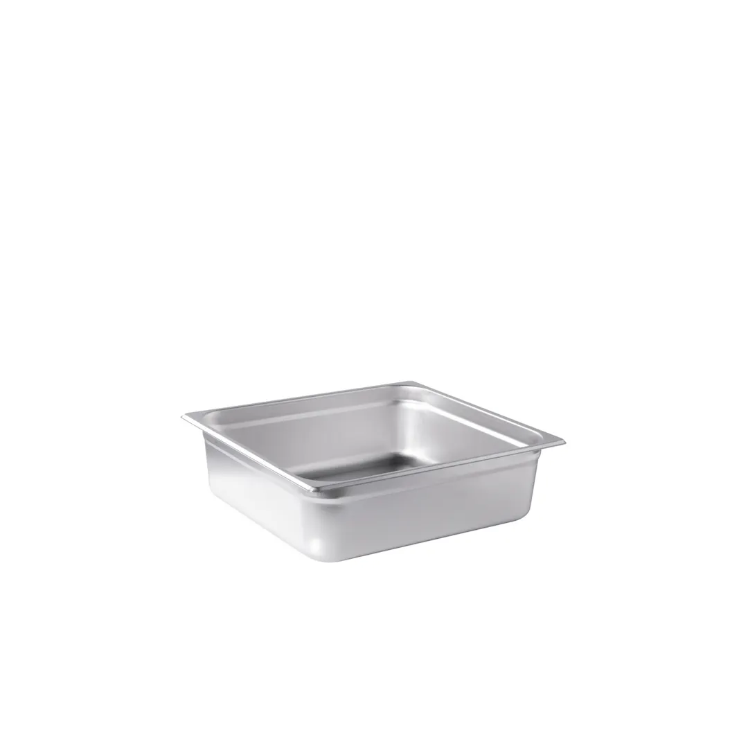 CAC China STP2T-24-4 Stainless Steel Steam Table Pan, 2/3-size, 4" Deep, Anti-Jam, Stacking Lug, Dishwasher Safe