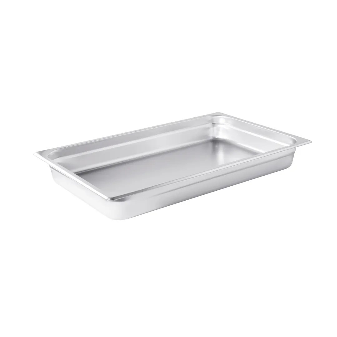 CAC China STPF-24-2 Stainless Steel Steam Table Pan, 1/1, 2‑1/2" Deep, 24‑Gauge, Anti‑Jam, NSF Certified