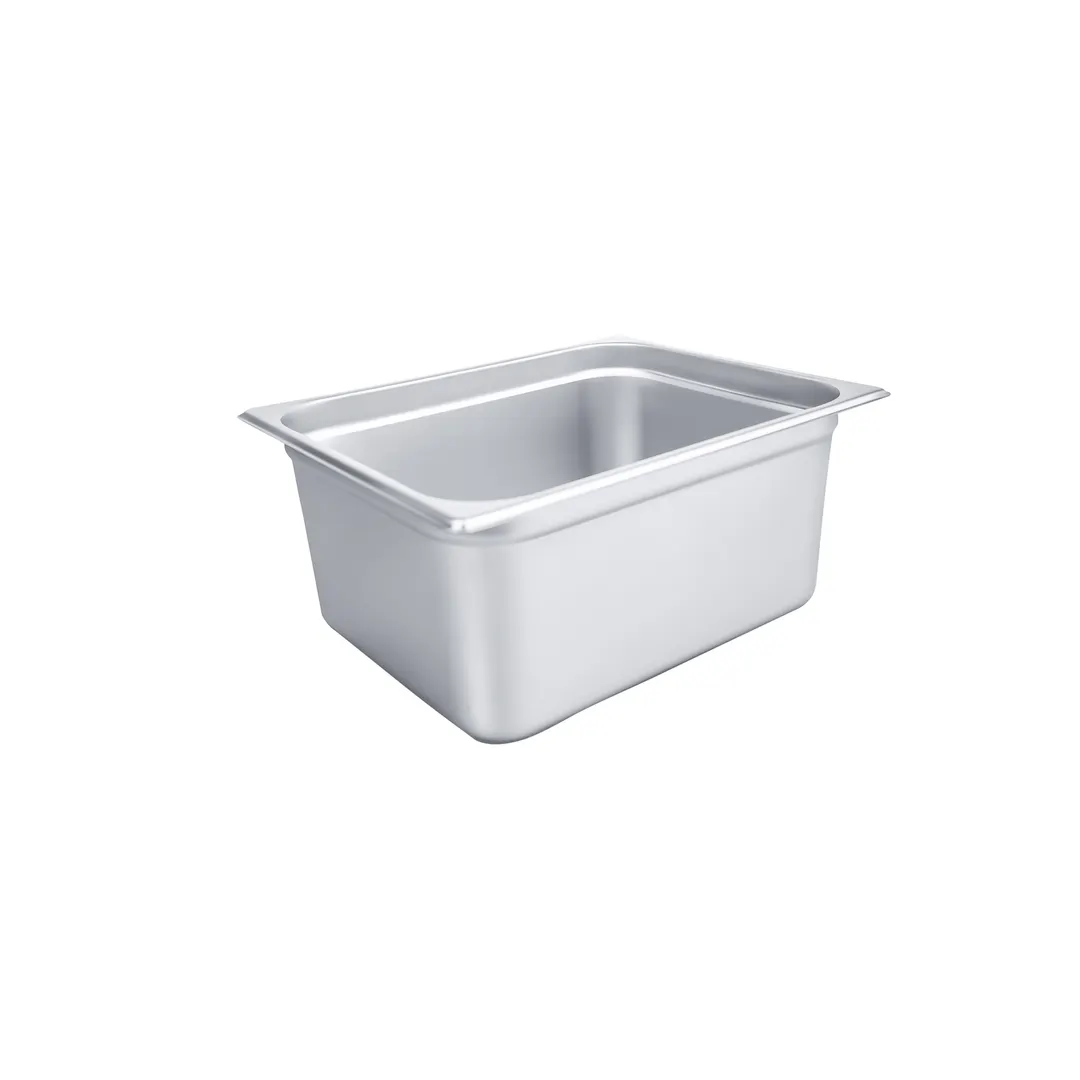 CAC China STPH-23-6 Steel Steam Table Pan, 1/2-size, 6" deep, Stacking Lug, Dishwasher Safe