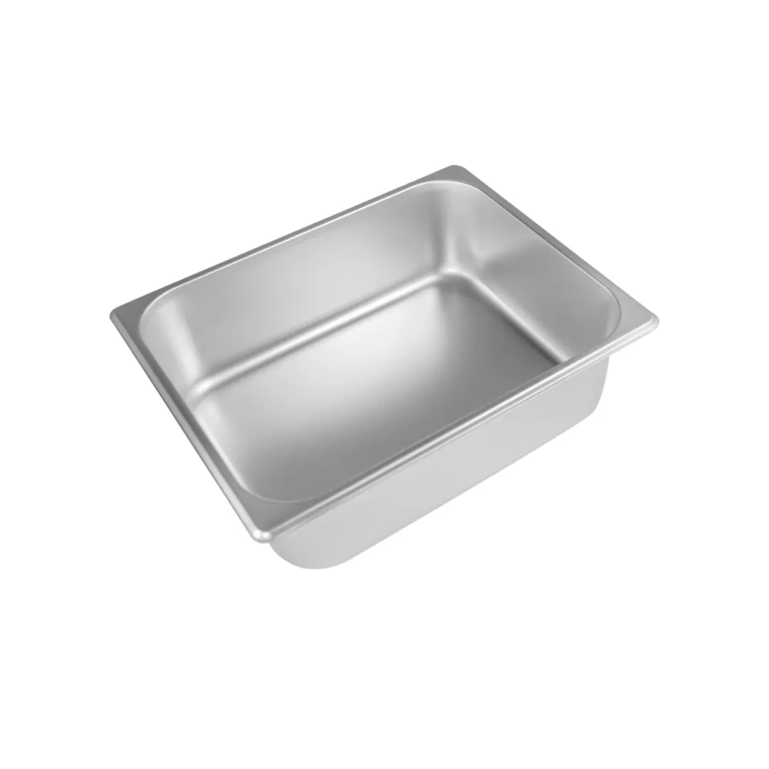 CAC China STPH-S25-4 Stainless Steel Steam Table Pan, 1/2‑Size, 4" Deep, 25‑Gauge, Dishwasher Safe