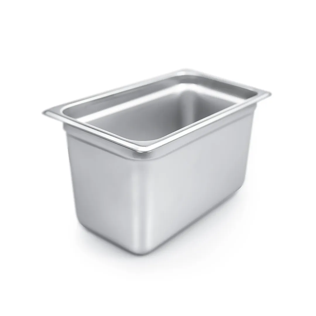CAC China STPQ-25-6 Stainless Steel Steam Table Pan, 1/4-Size, 6" Deep, 25 Gauge, AntiJam, Stack Lug