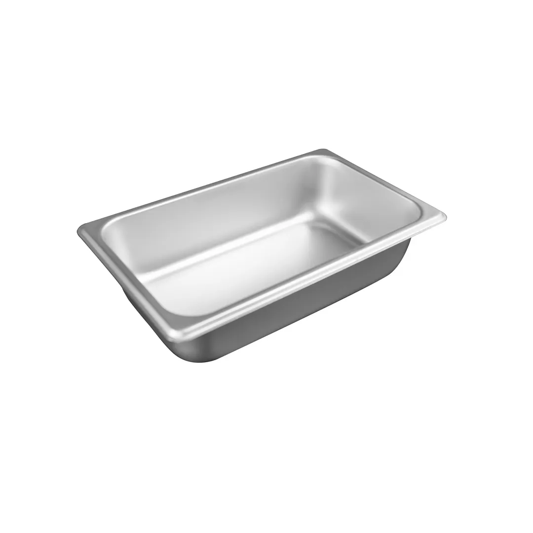 CAC China STPQ-S25-2 Steel Steam Table Pan, 1/4 Size, 2-1/2" Deep, 25 Gauge, Dishwasher Safe