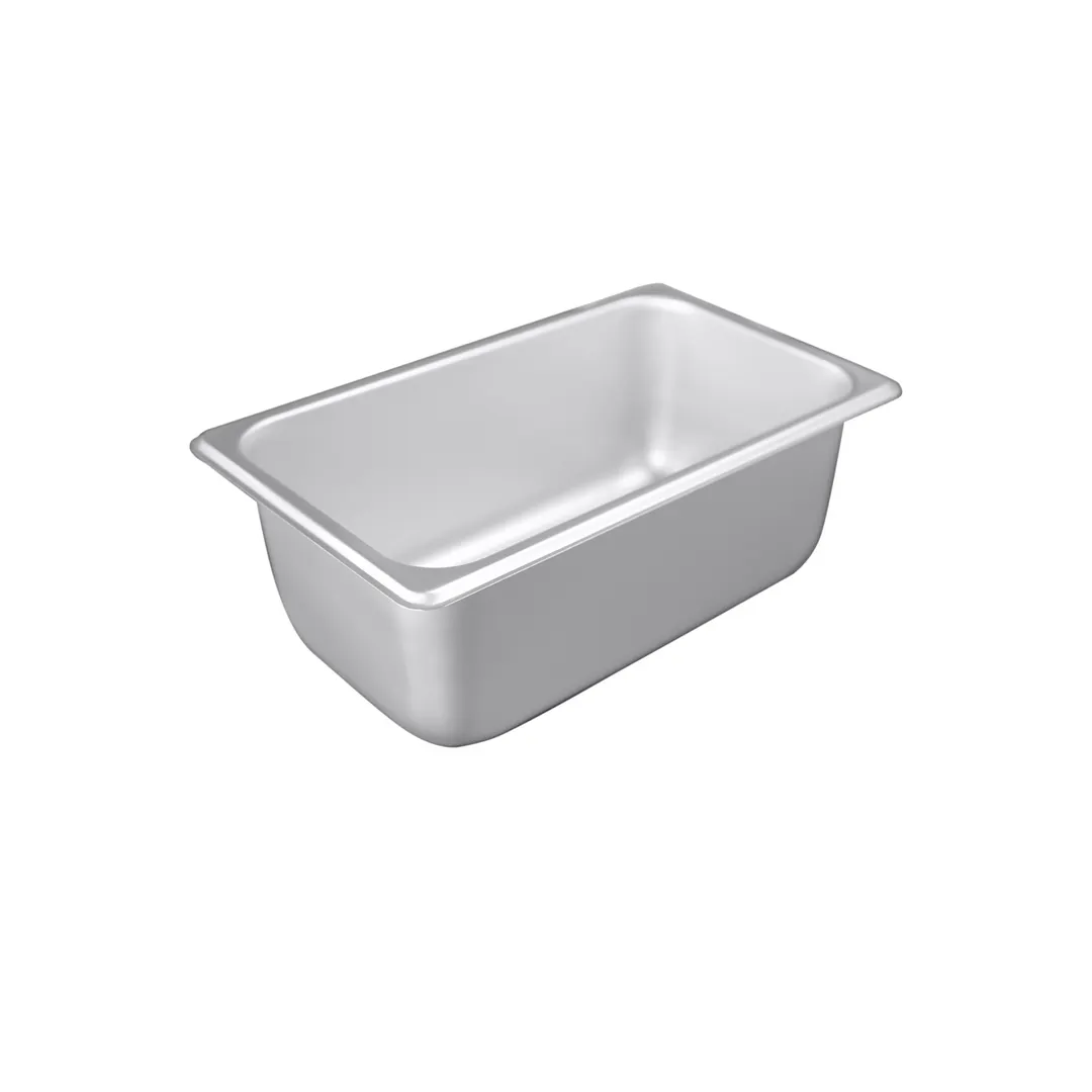 CAC China STPQ-S25-4 Stainless Steel Steam Table Pan, 1/4-Size, 4" Deep, 25 Gauge, Oven/Freezer Safe