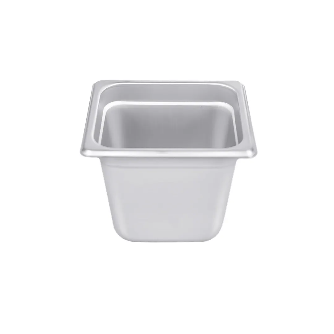 CAC China STPS-22-6 Stainless Steel Steam Pan – 1/6 Size, 6" Deep, Anti‑Jam Lug, Dishwasher Safe