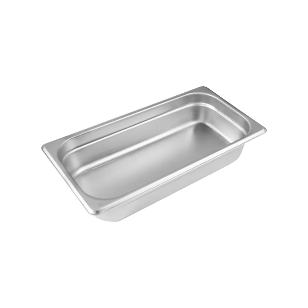 CAC China STPT-24-2 Stainless Steel Steam Table Pan, 1/3-size, 2-1/2" deep, Anti-Jam, Stacking Lug