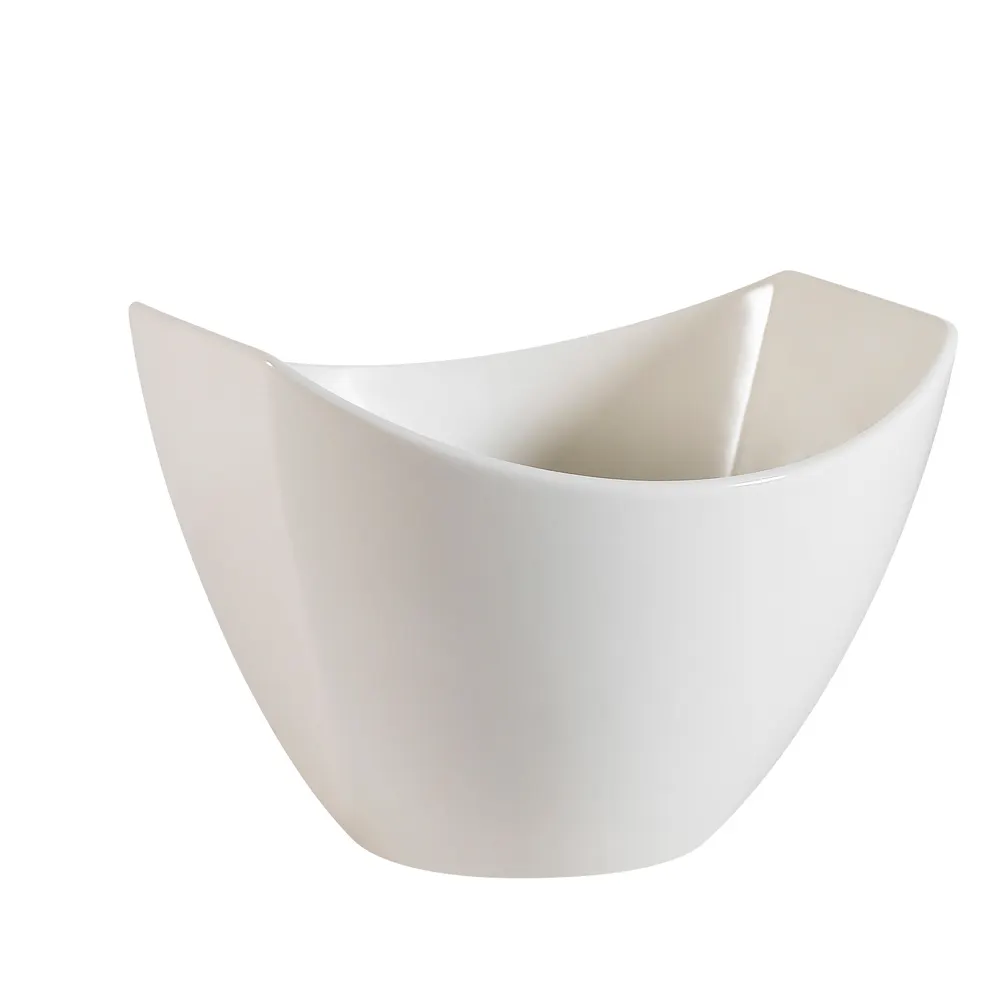 CAC China STU-B6 - 32 oz Oval Salad Bowl, 6-1/4" L x 6" W x 4-1/2" H, Porcelain, Safe - 1 Dozen