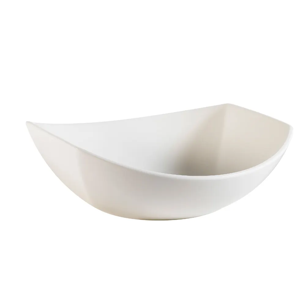 CAC China STU-OD34 - Studio Soup Bowl, 30 oz Oval Bone White Porcelain, Dishwasher Safe - 1 Dozen