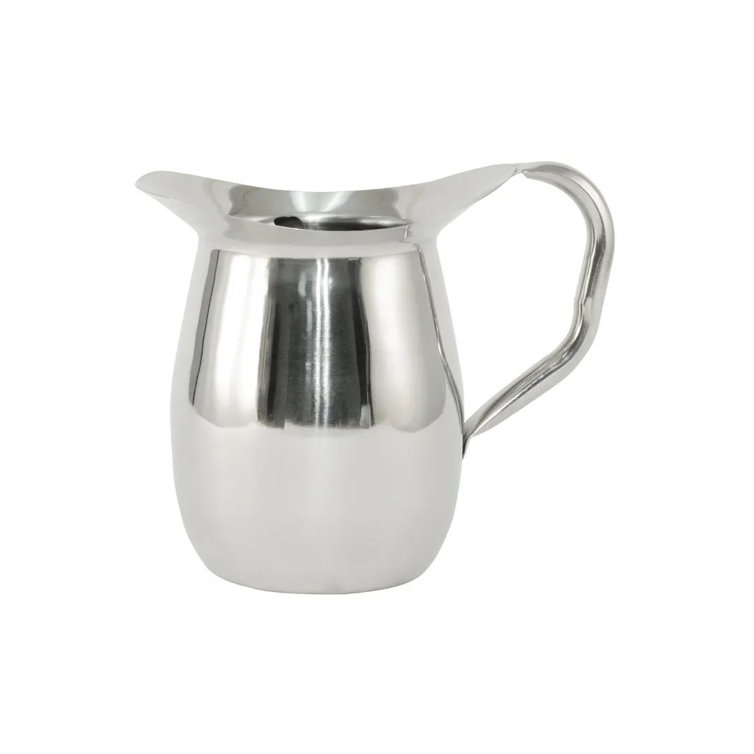 CAC China SWPB-3G Water Pitcher, Bell‑Shaped 3‑Quart (96‑128 oz) Stainless Steel Ice Guard and Handle