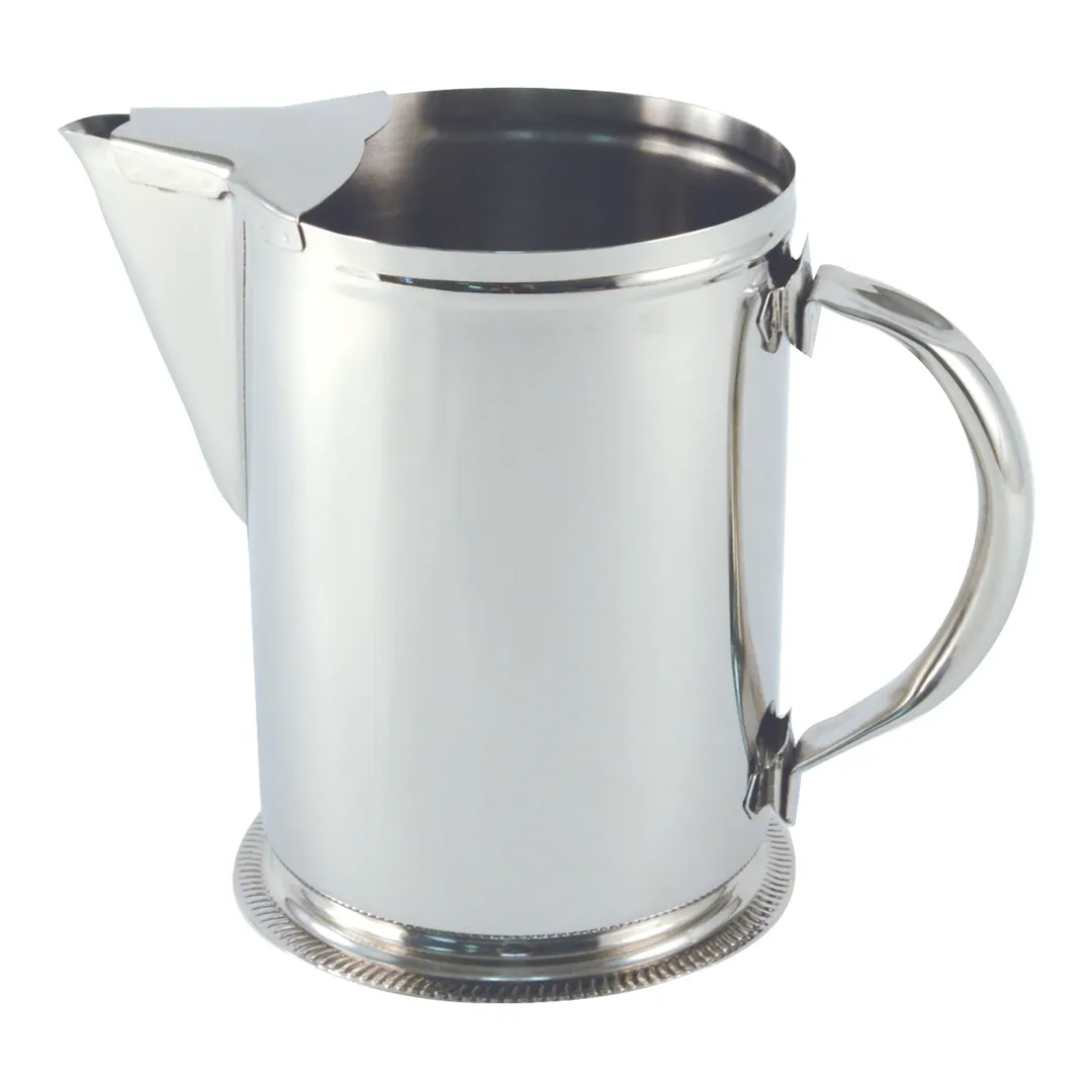 CAC China SWPT-64G Pitcher – 2 Qt (64 Oz) Stainless Steel Pitcher with Base, Ice Guard and Handle