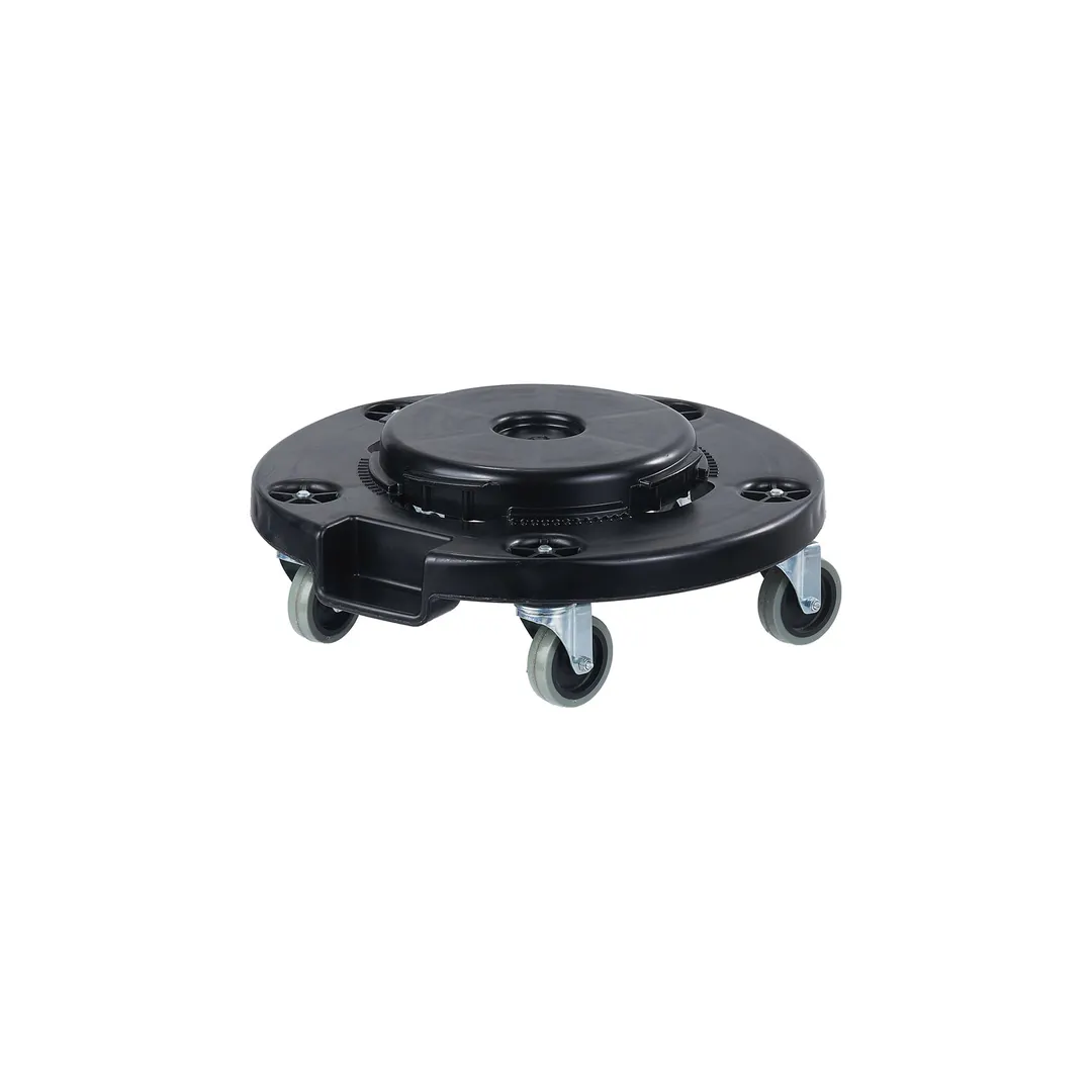 CAC China TCNC-18DL - 18" Round Commercial Trash Can Dolly, Black Plastic Construction, No Liner