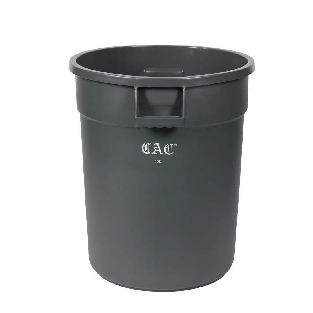 CAC China TCNC-20 - 20‑Gal Trash Can, 23" H x 22" D, Gray Poly Plastic, No Lid