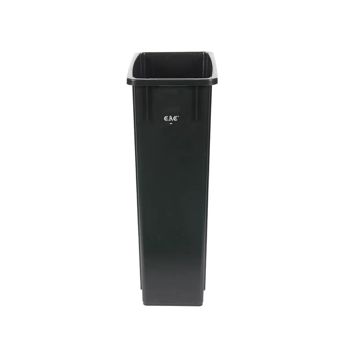 CAC China TCSL-23BK - 23 Gallon Slim Trash Can, 29" H x 20" W, Black Plastic, No Lid, Janitorial Use
