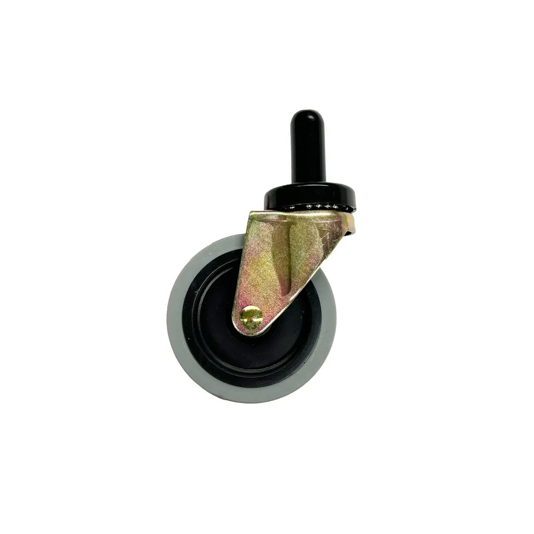 CAC China TCSL-23KDL-C Trash Can Caster, Heavy-Duty Swivel, 4" Steel Black Finish - 1/Case