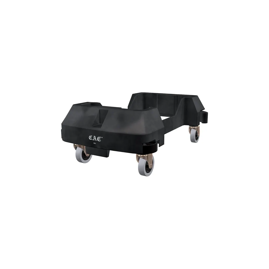 CAC China TCSL-23KDL Dolly - Slim Trash Can Cart, 24"W x 15-3/4"D, Black Plastic Construction
