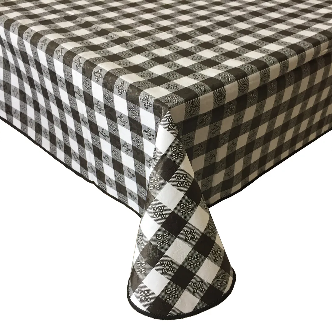 CAC China TCVG-52K Throw Table Cover, 52" x 52" Vinyl, Gingham, Water & Tear Resistant, Fannel Back