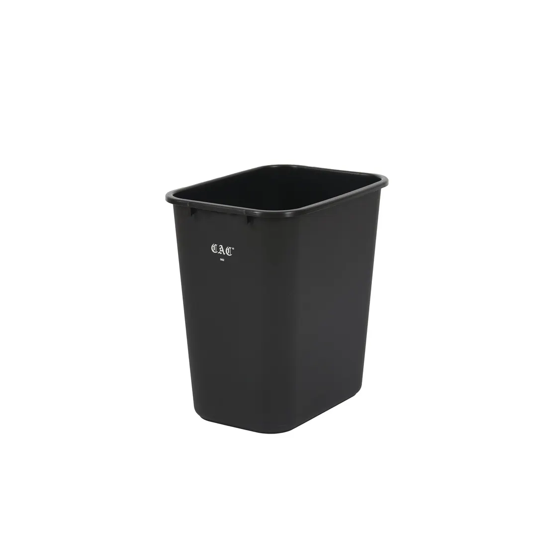 CAC China TCWB-28K - 28 Qt (7 Gal) Rectangular Trash Can, Black Plastic, 15" Length, No Lid