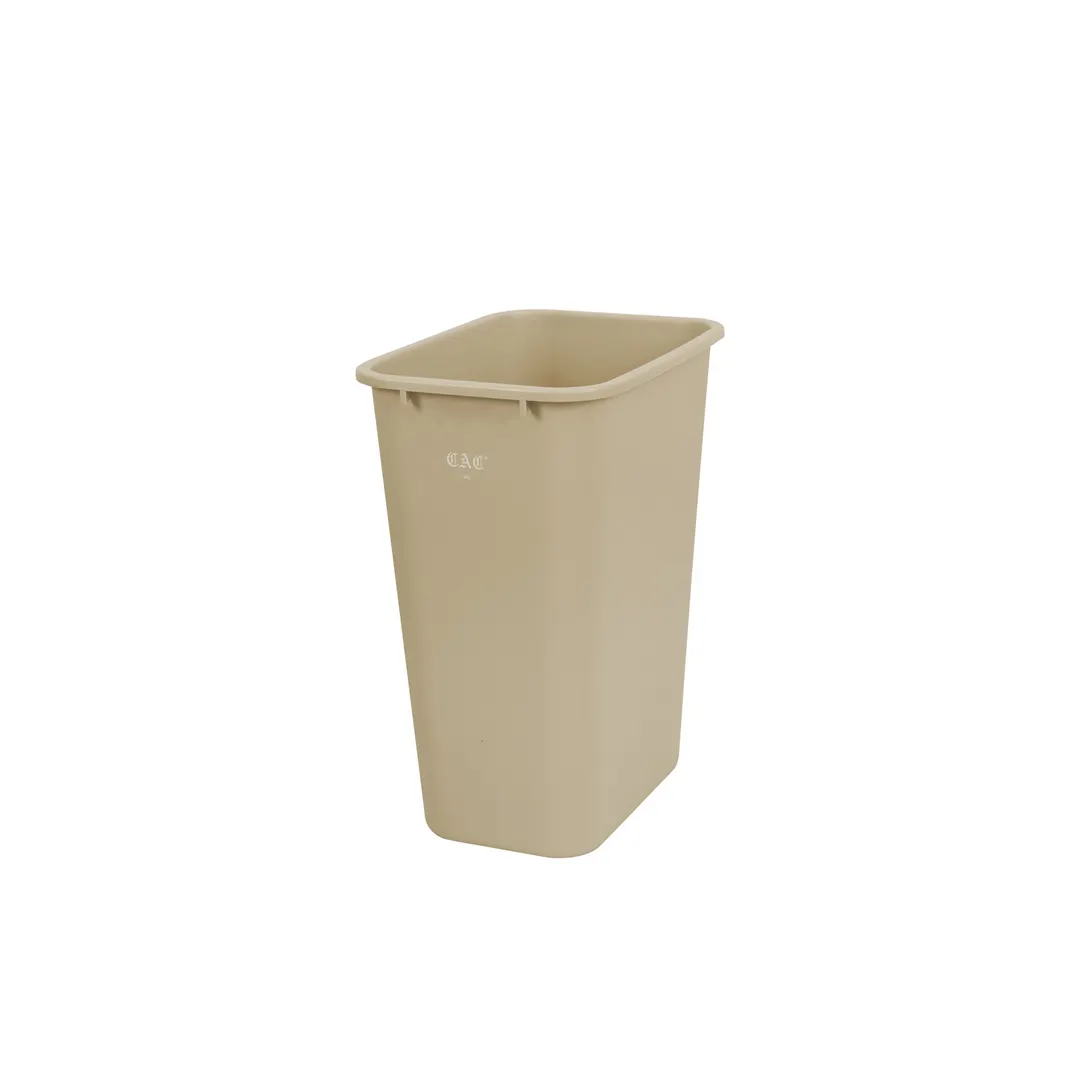CAC China TCWB-41BG - 41 Qt (10 Gal) Trash Can, Beige Plastic, 15" Length, No Lid, 40-49 Gal Capacity