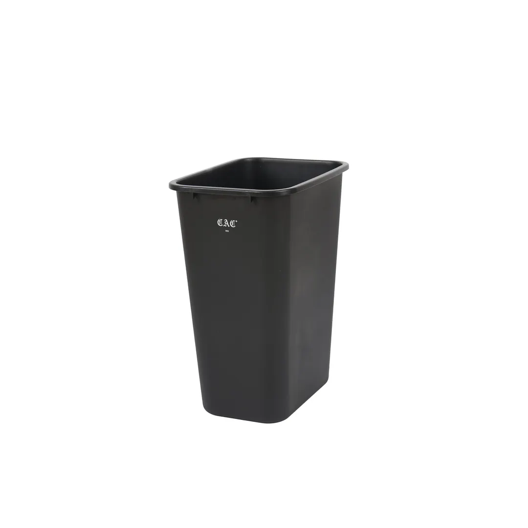 CAC China TCWB-41K - 41 Qt (10 Gal) Black Trash Can, 15" Length, No Lid, 40-49 Gallon Capacity