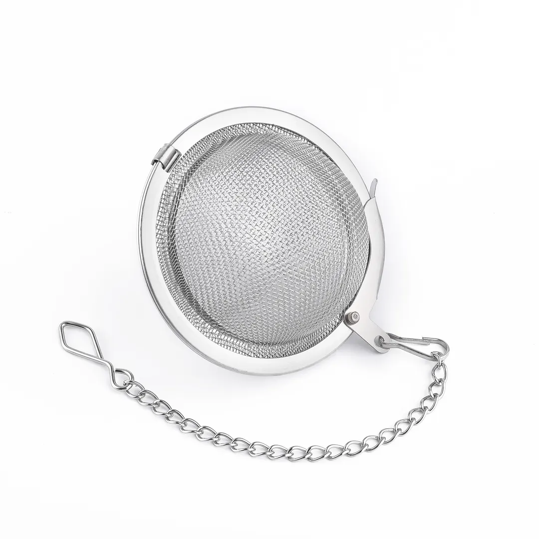 CAC China TEAB-2 Stainless Steel Tea Ball Infuser with 2" Hooked Chain, Smallwares Beverage Service