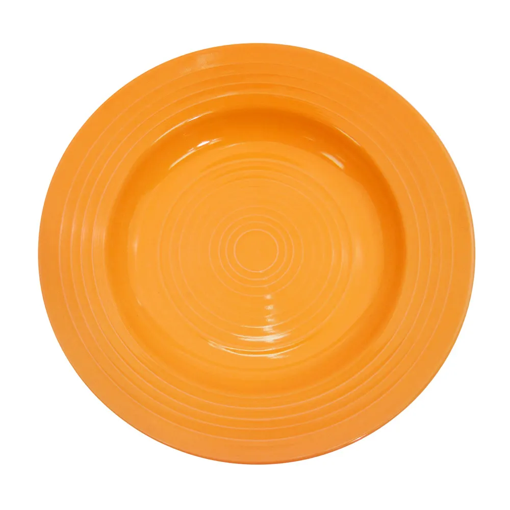 CAC China TG-120-TNG - 12" Pasta Bowl, 22 oz Tangerine Porcelain, Oven/Microwave Safe - 1 Dozen